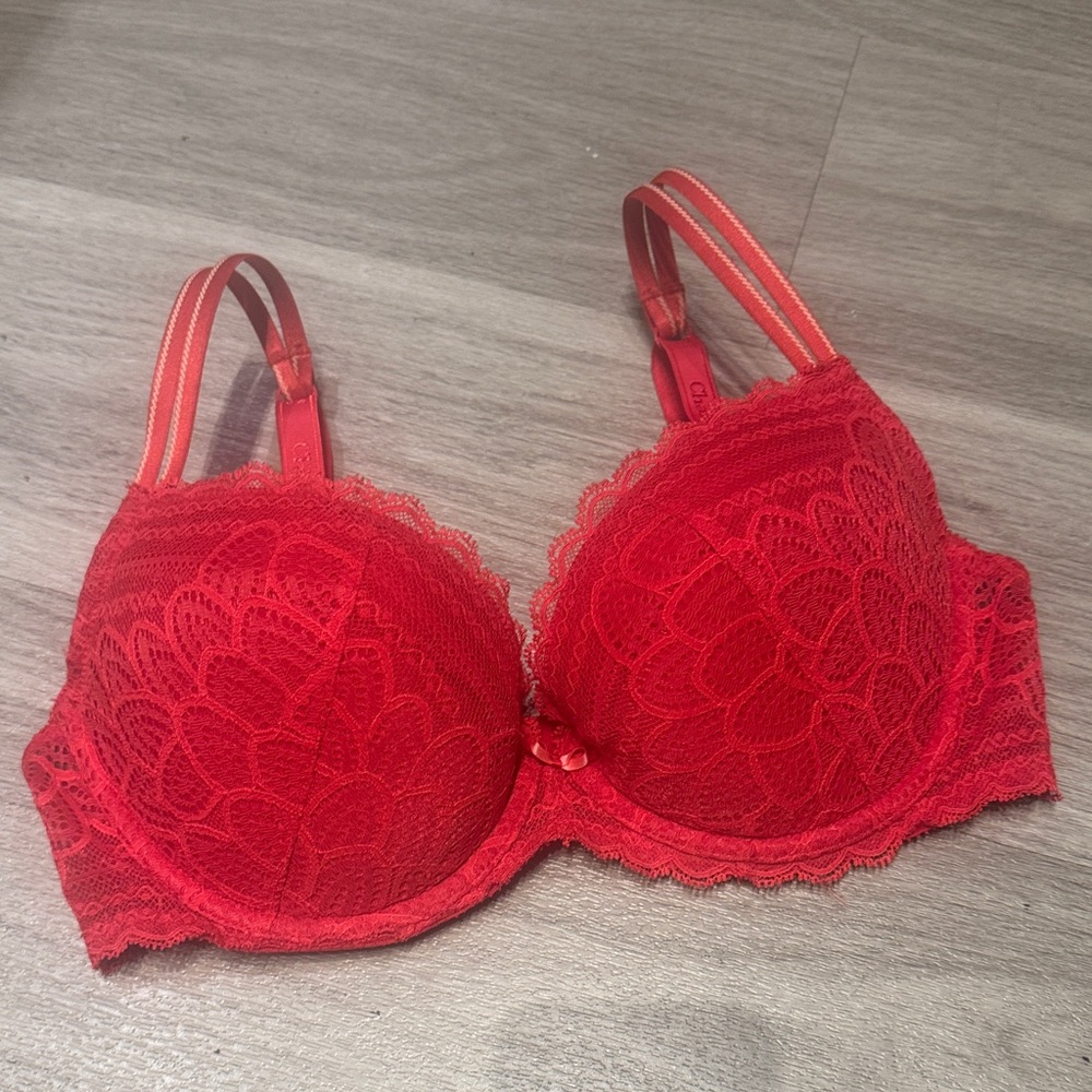 CHANTELLE Red Lace Bra, 34DD